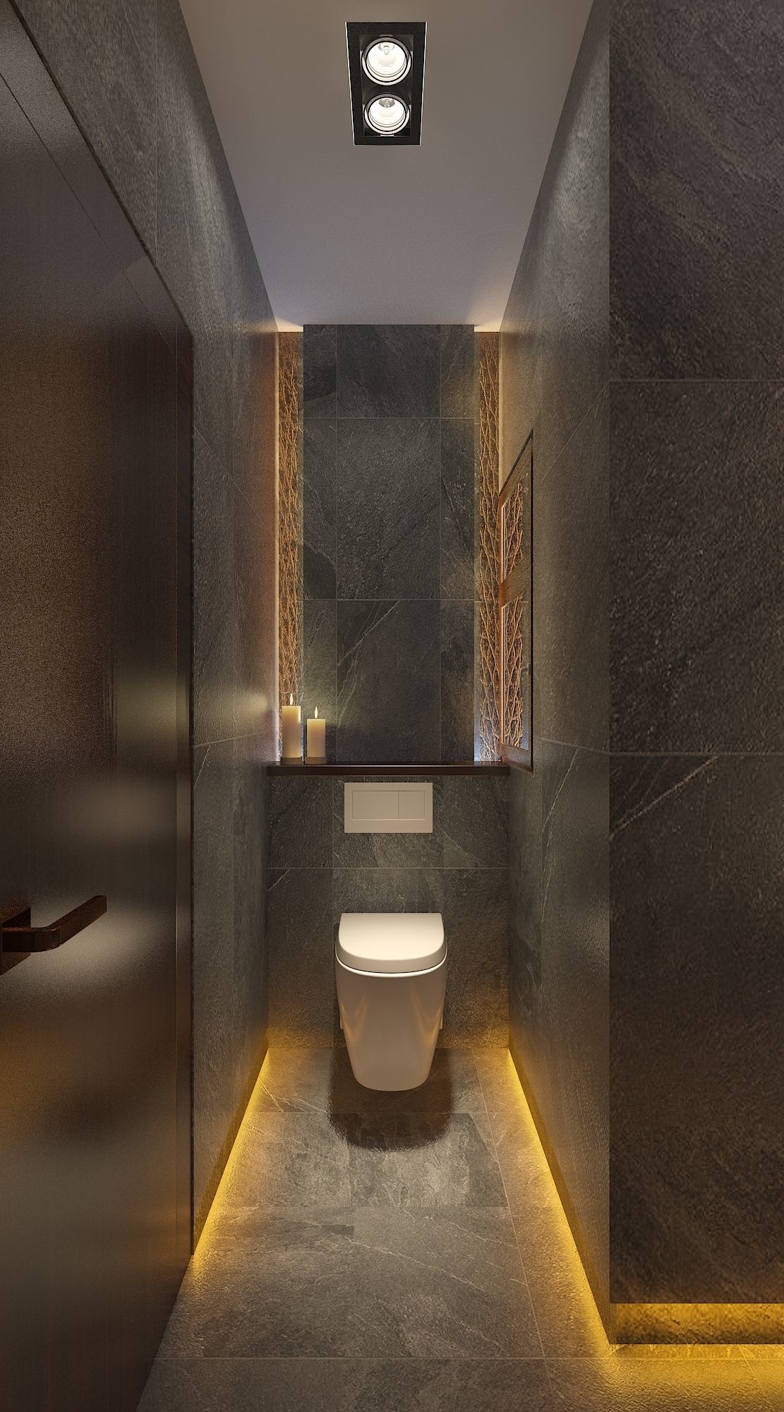 Modern Dark Bathroom 3D model_2