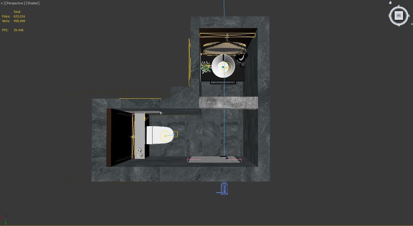 Modern Dark Bathroom 3D model_5
