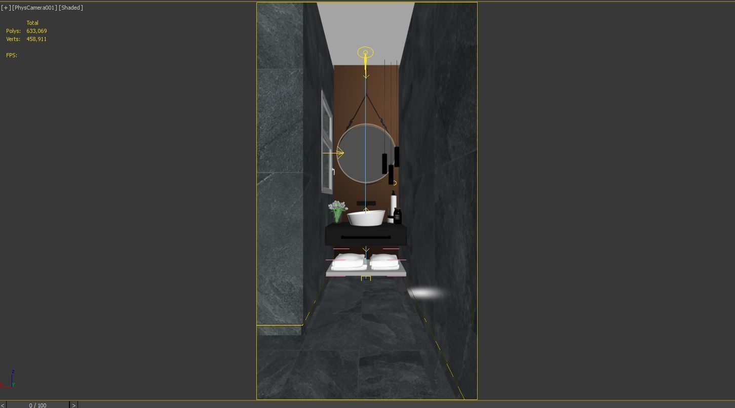 Modern Dark Bathroom 3D model_4