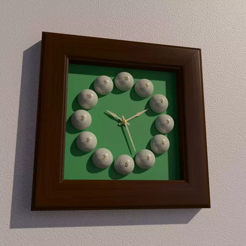Wall clock billiard 3D model