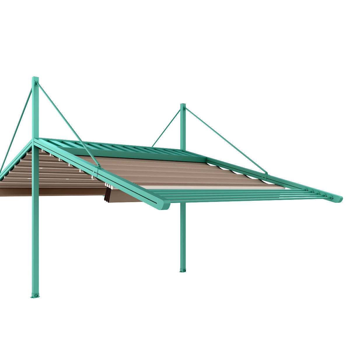 Motorized Pergola 3a copper patina 3D model_26