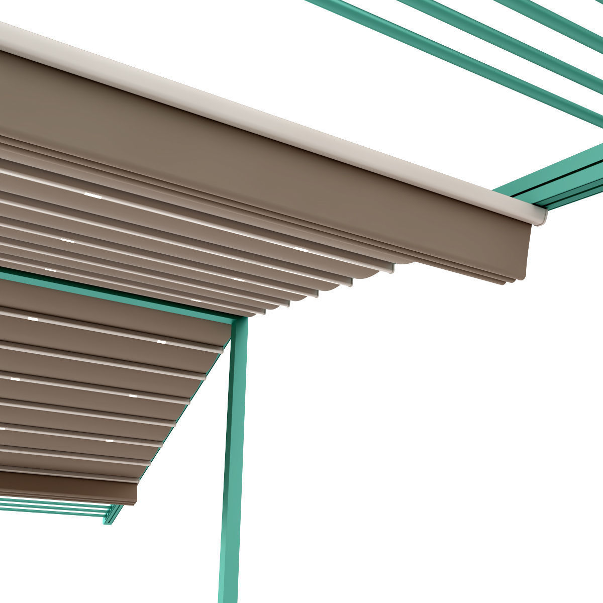 Motorized Pergola 3a copper patina 3D model_29