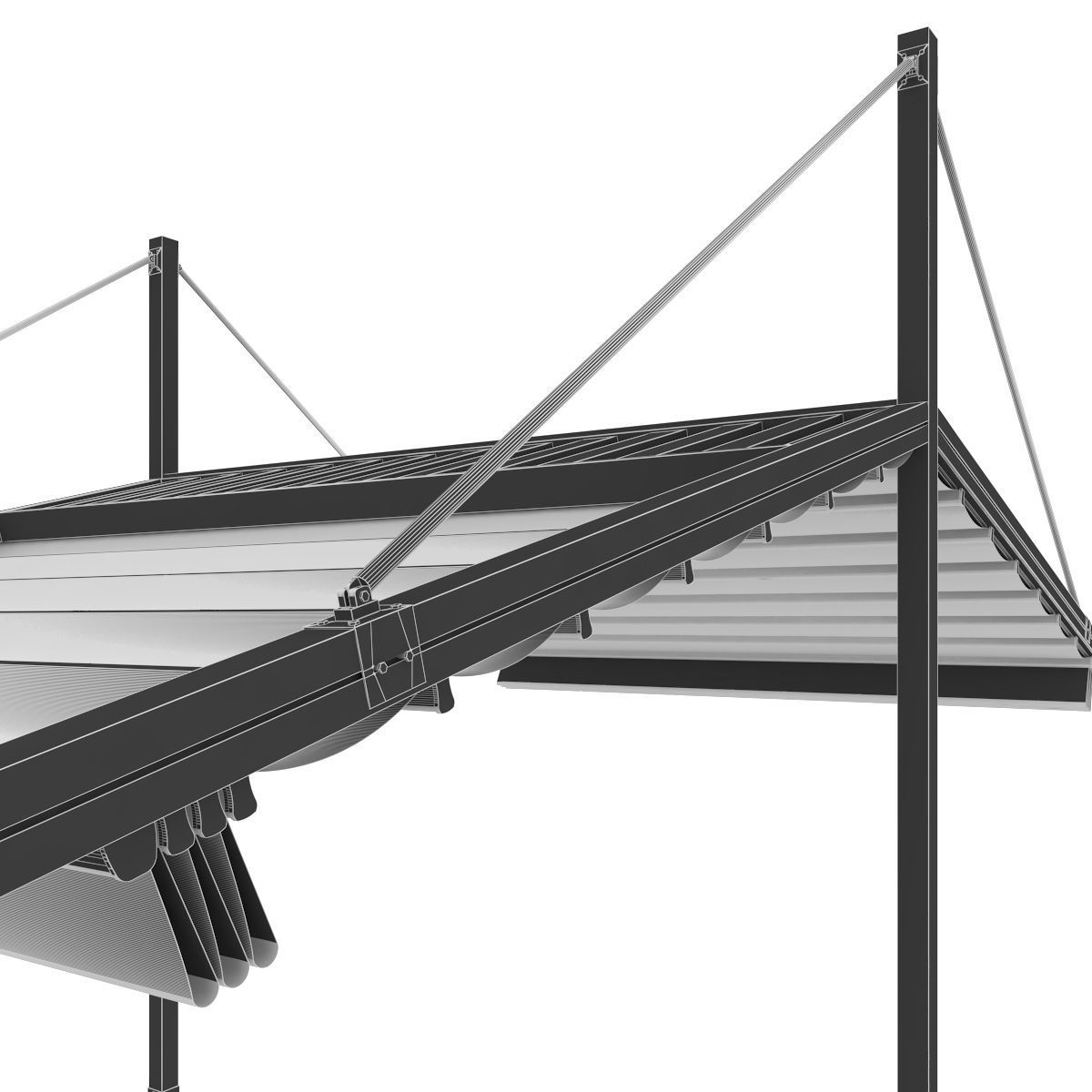 Motorized Pergola 3a copper patina 3D model_48