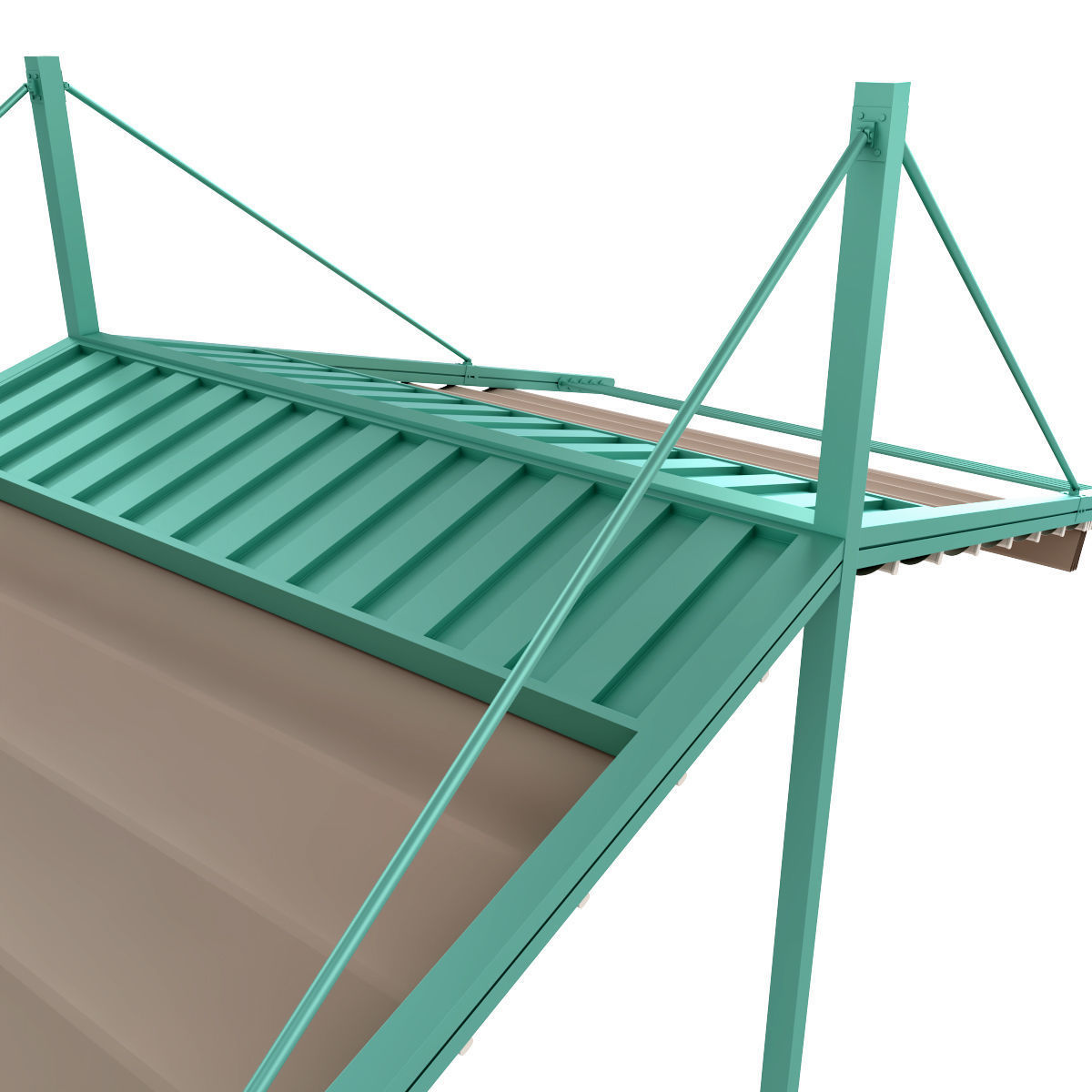 Motorized Pergola 3a copper patina 3D model_8