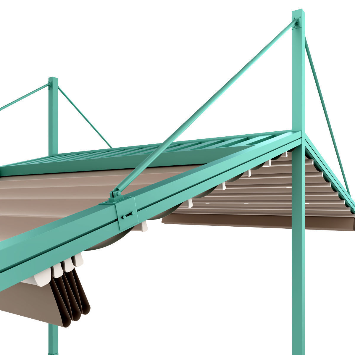 Motorized Pergola 3a copper patina 3D model_28