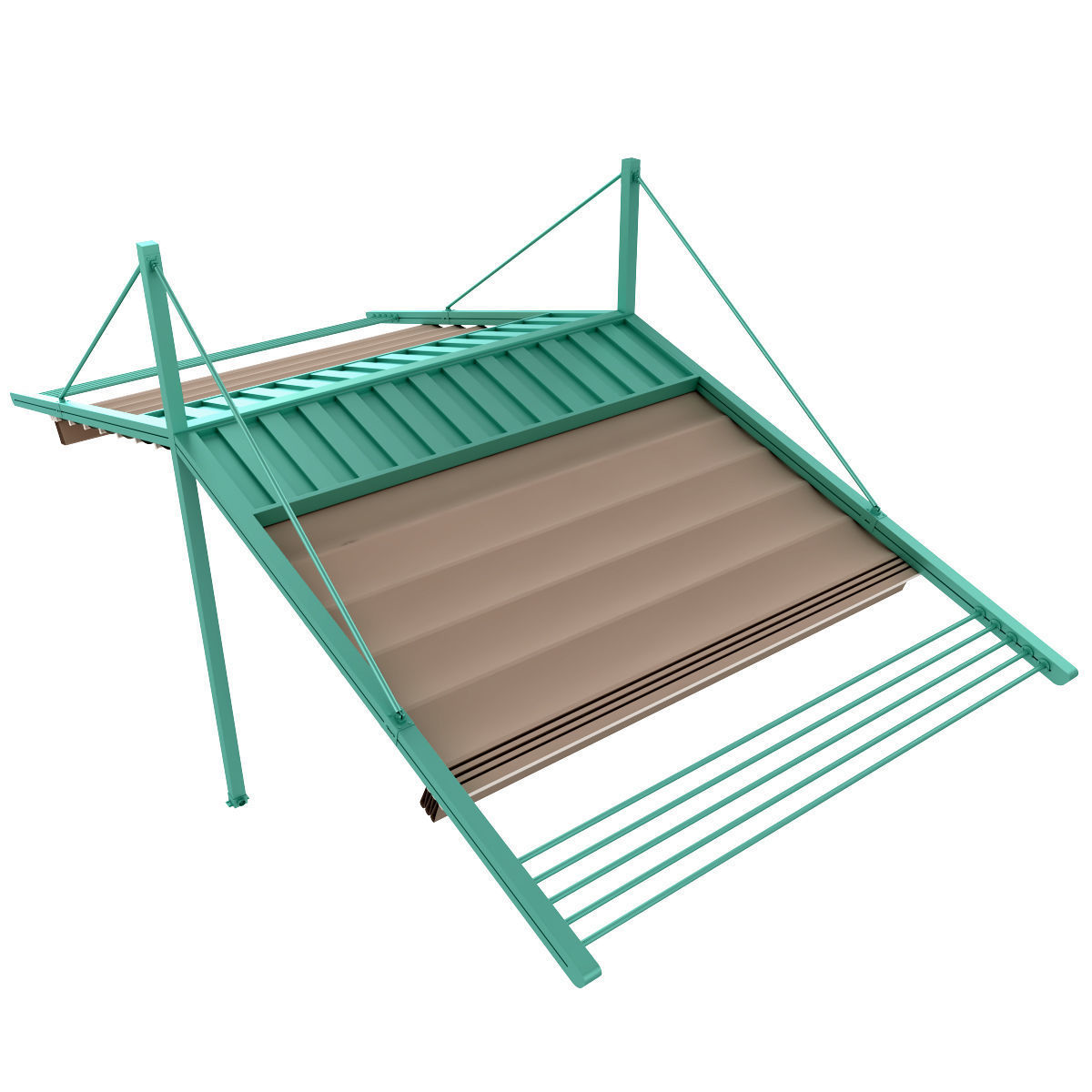 Motorized Pergola 3a copper patina 3D model_53