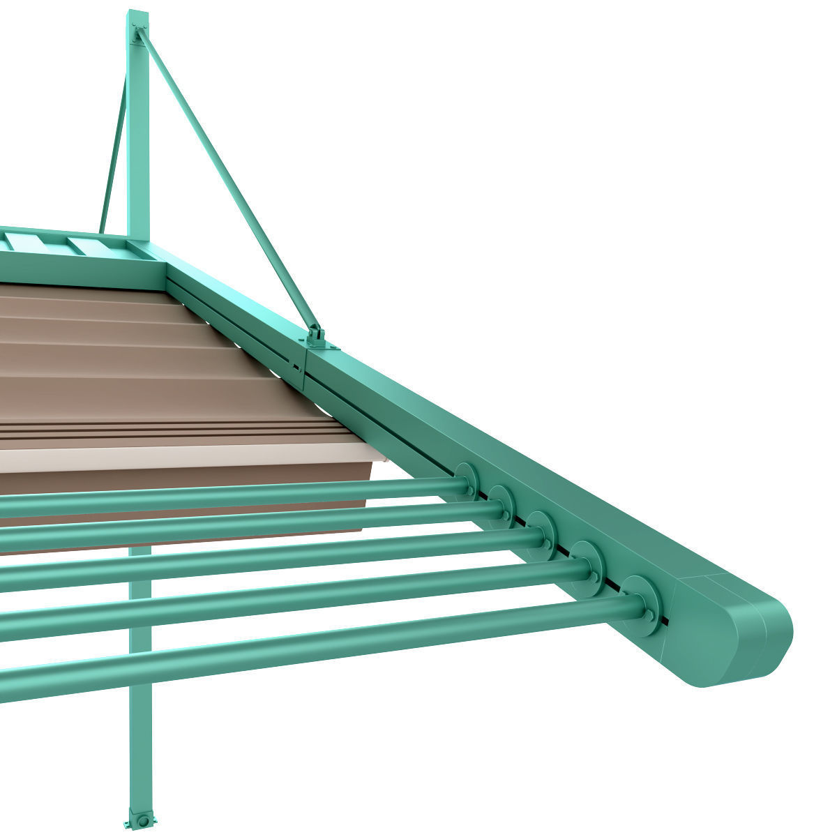 Motorized Pergola 3a copper patina 3D model_7