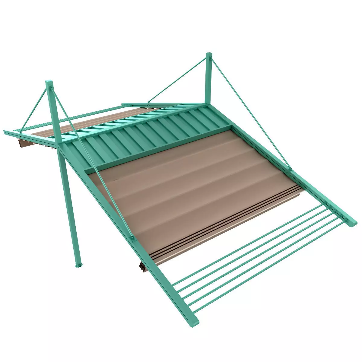 Motorized Pergola 3a copper patina 3D model_0