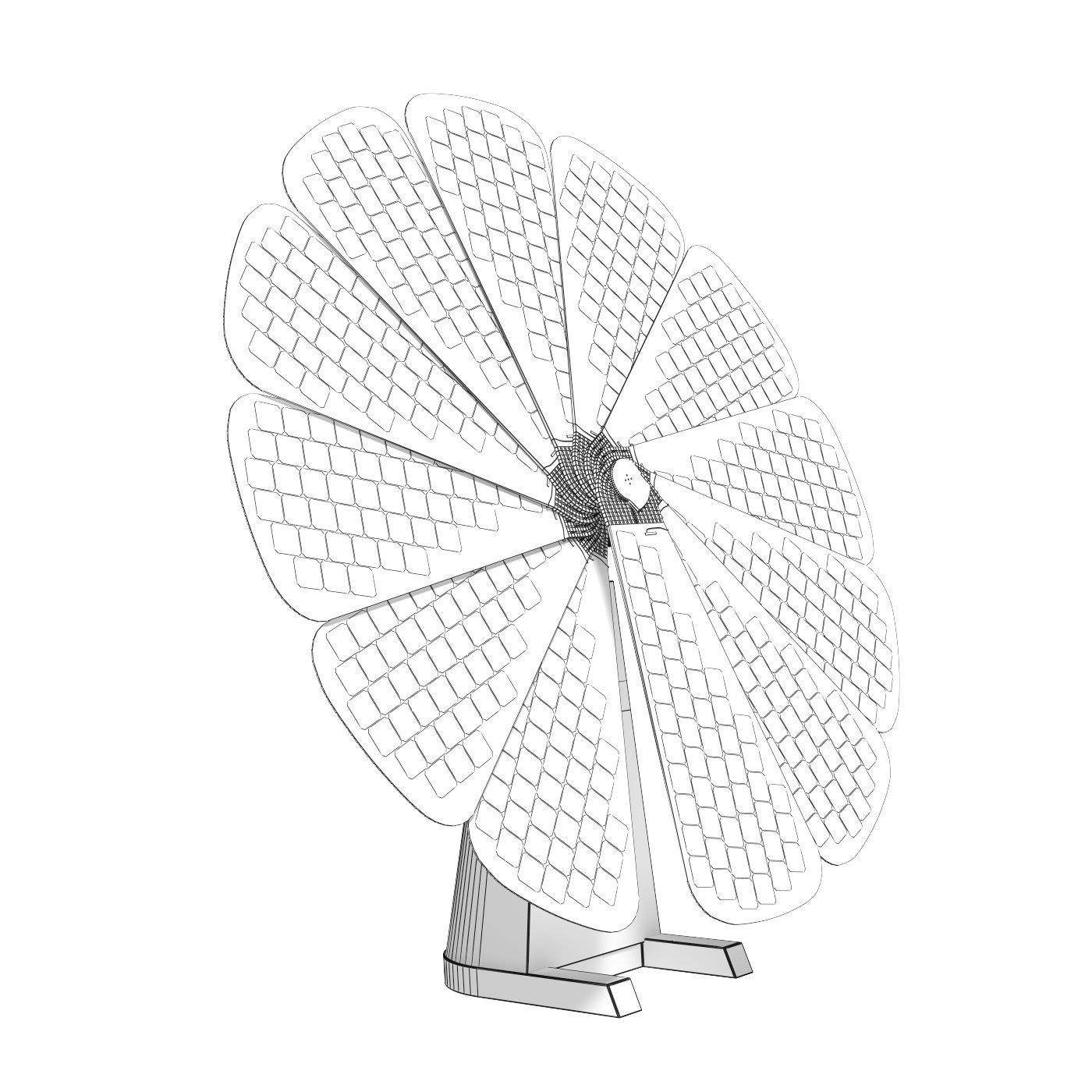 SmartFlower solar panel system Low-poly 3D model_7