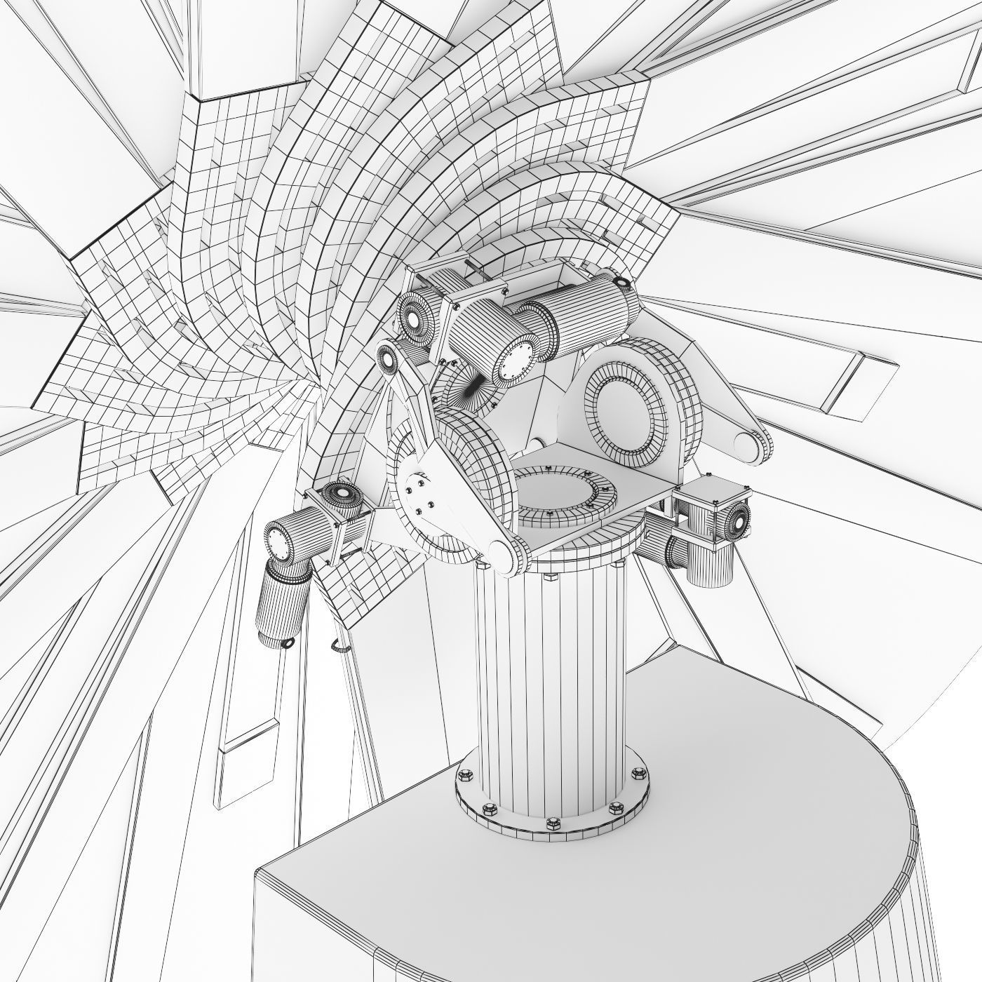 SmartFlower solar panel system Low-poly 3D model_9