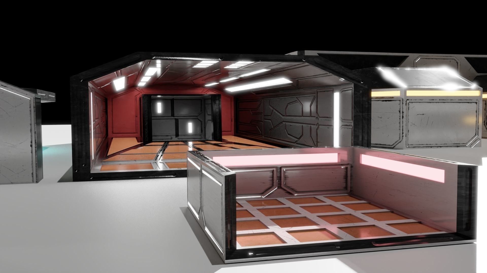 Scifi Buildings Low-poly 3D model_7