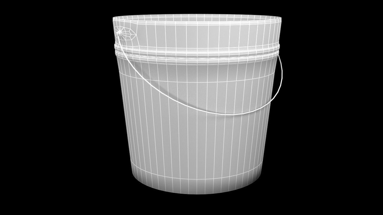 Bucket metal Low-poly 3D model_2
