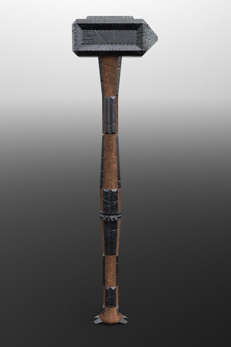 Modular Melee - Hammer Pack Low-poly 3D model_4