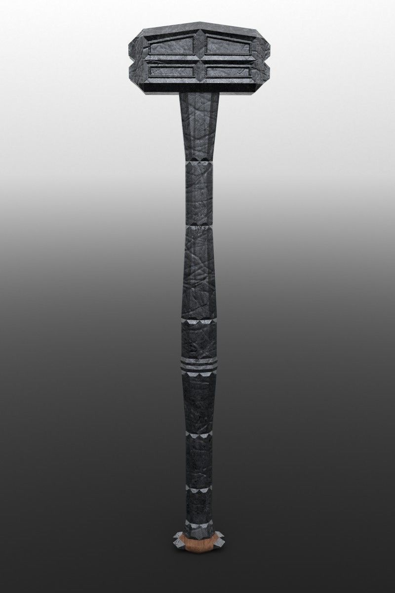 Modular Melee - Hammer Pack Low-poly 3D model_6