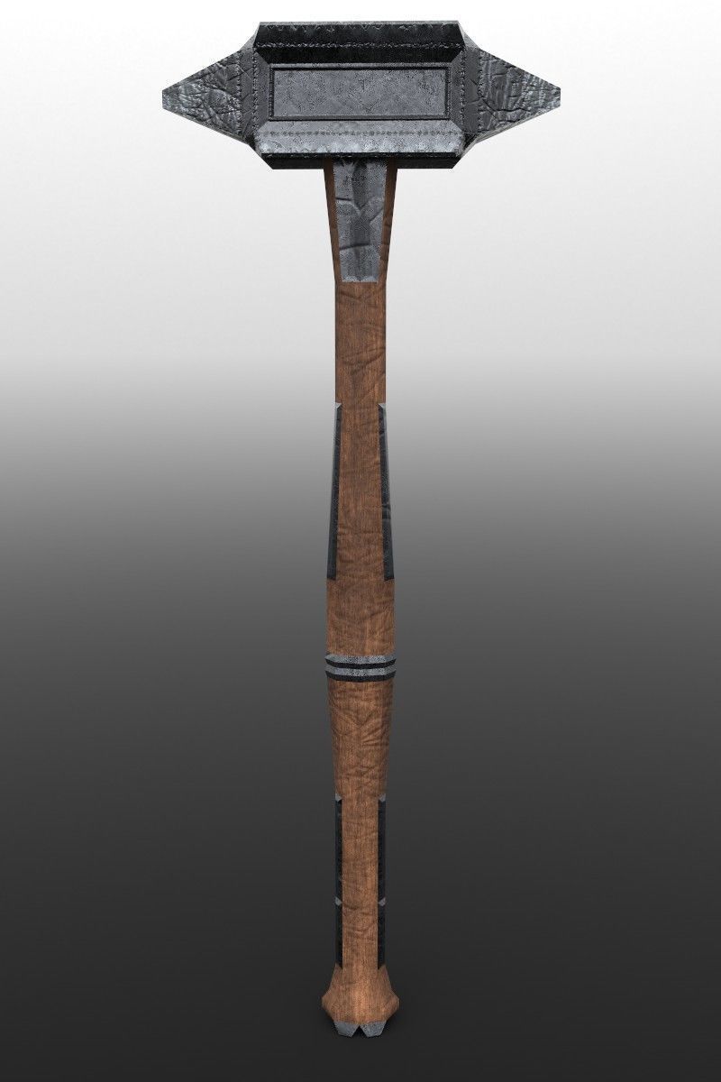 Modular Melee - Hammer Pack Low-poly 3D model_7