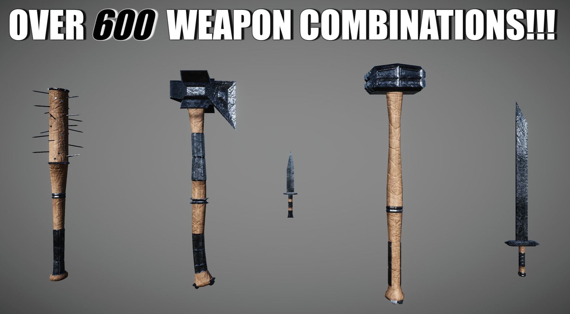 Modular Melee - Hammer Pack Low-poly 3D model_2
