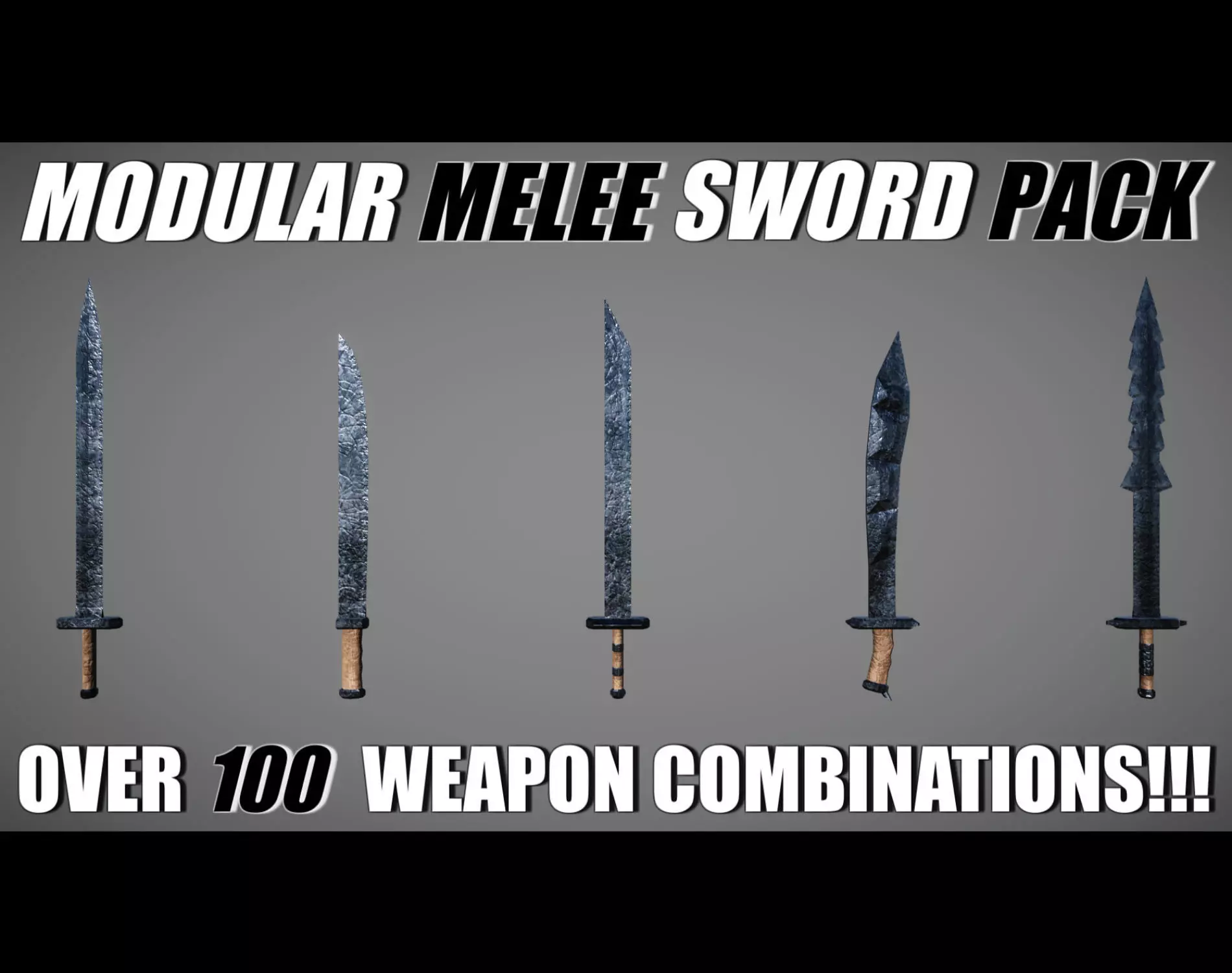 Modular Melee - Sword Pack Low-poly 3D model_0