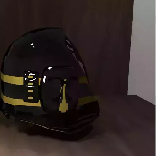 Sci-Fi Low Poly GameReady Helmet 3D Model