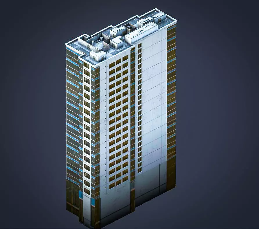 BLU building Low-poly 3D model