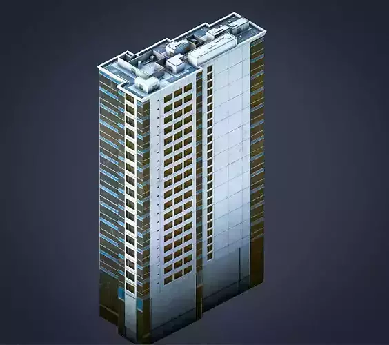 BLU building Low-poly 3D model