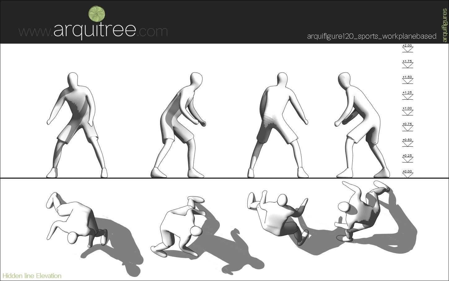 12 Revit human figures people sitting standing walking cycling 3D model_41
