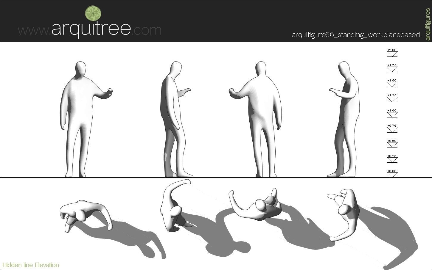 12 Revit human figures people sitting standing walking cycling 3D model_57