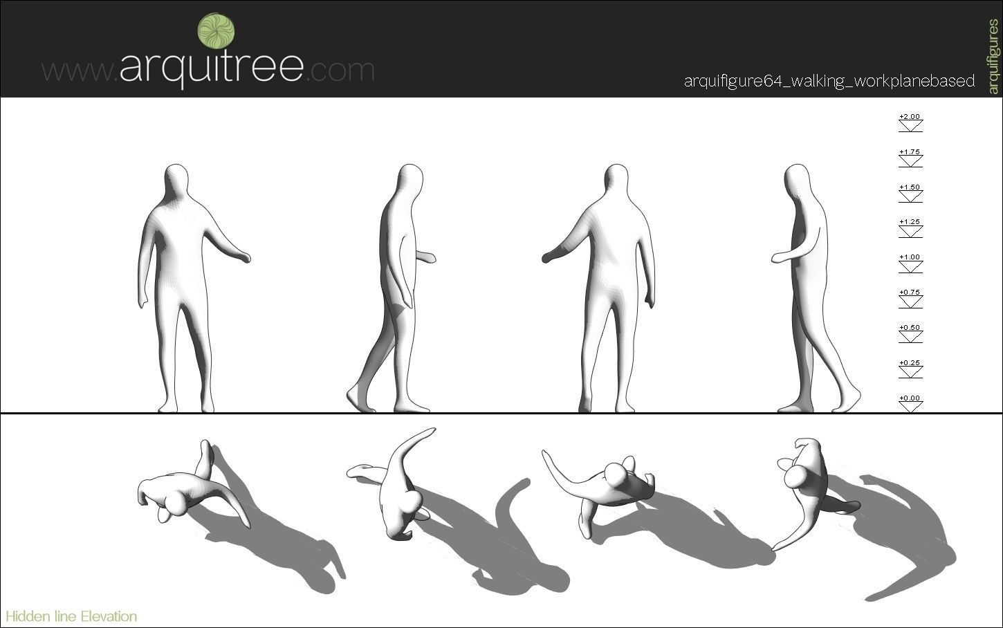 12 Revit human figures people sitting standing walking cycling 3D model_89