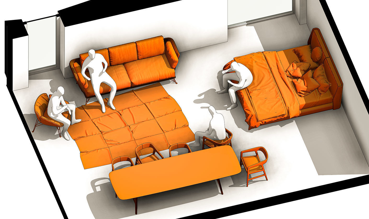 12 Revit human figures people sitting standing walking cycling 3D model_9