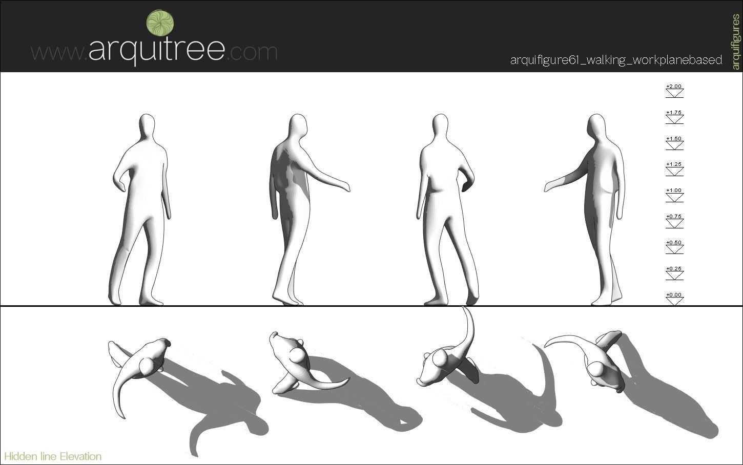12 Revit human figures people sitting standing walking cycling 3D model_81