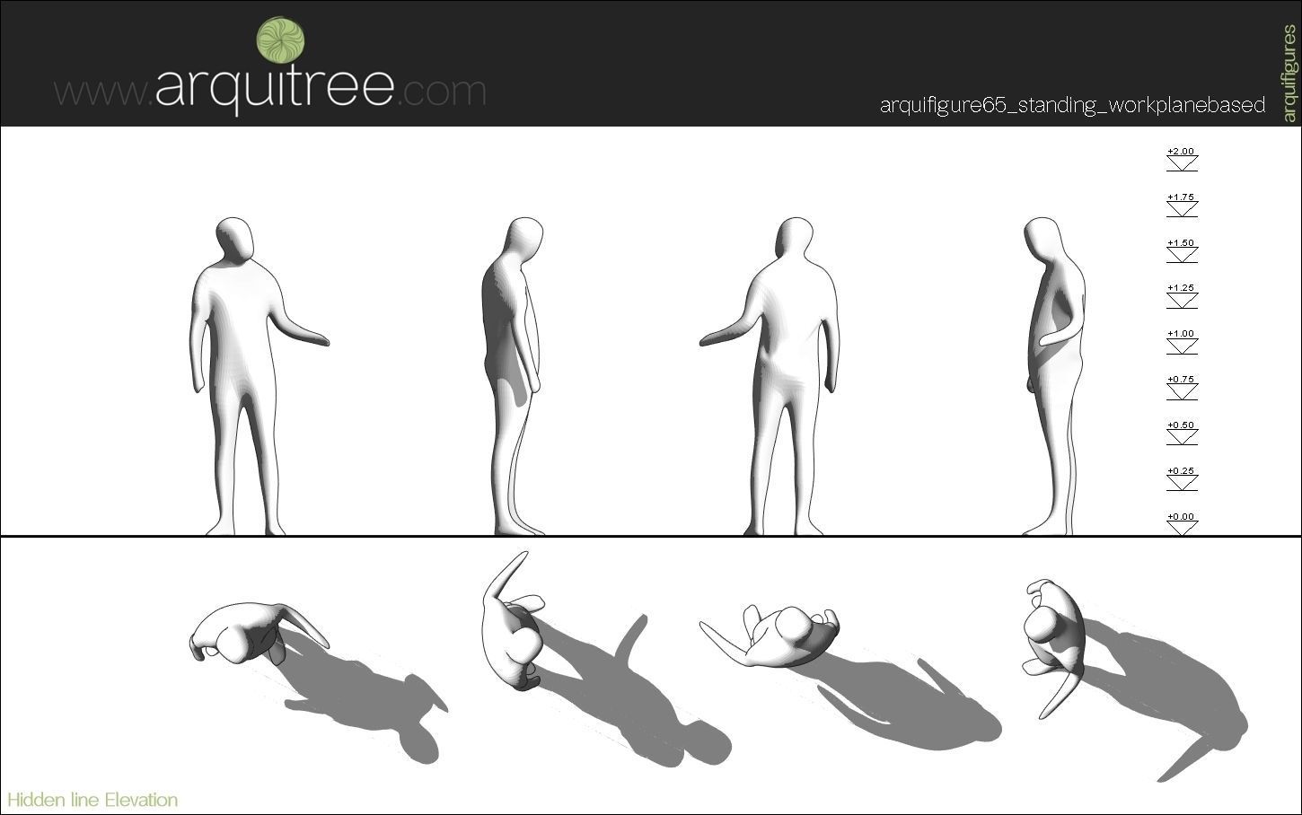 12 Revit human figures people sitting standing walking cycling 3D model_65