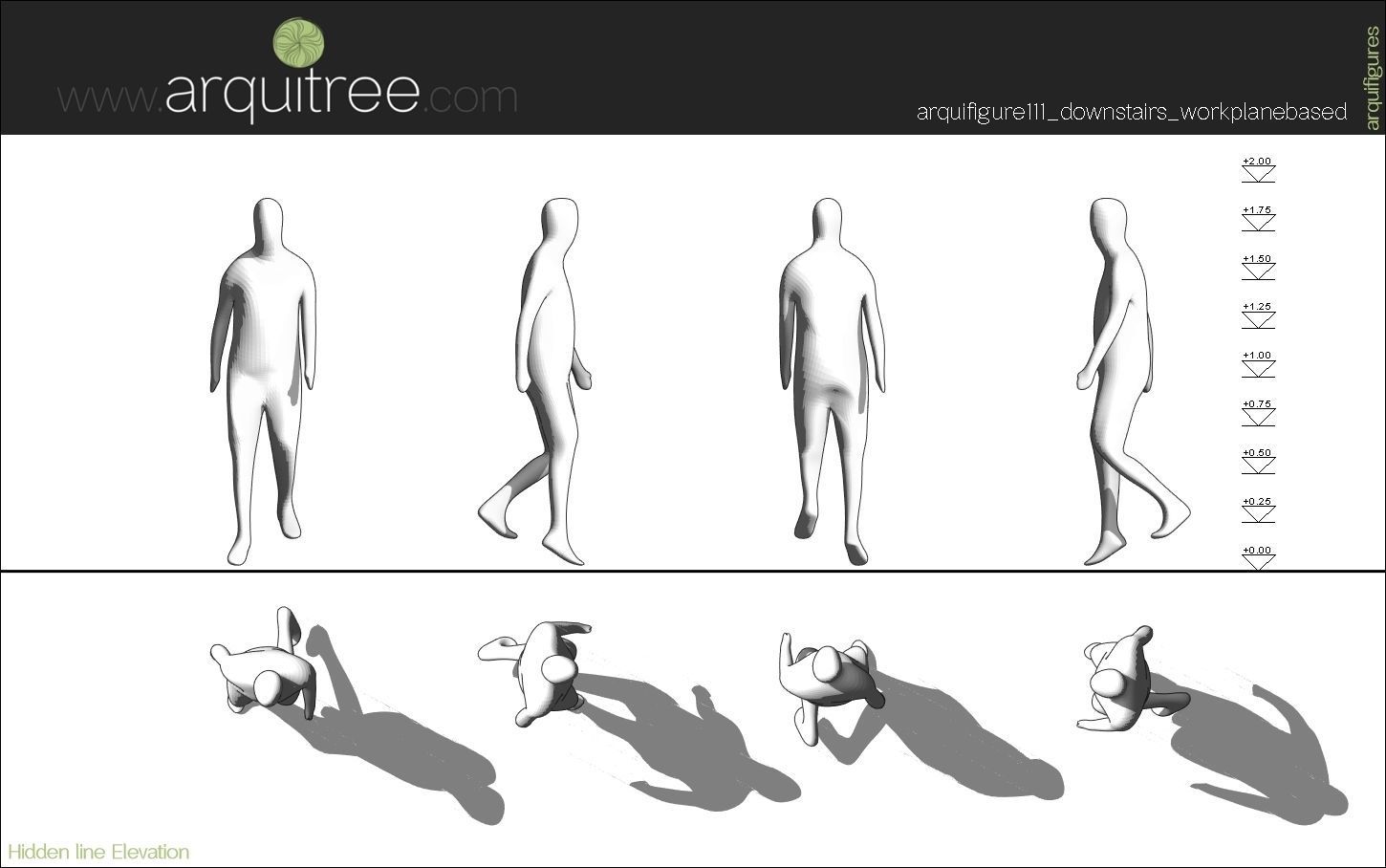 12 Revit human figures people sitting standing walking cycling 3D model_97