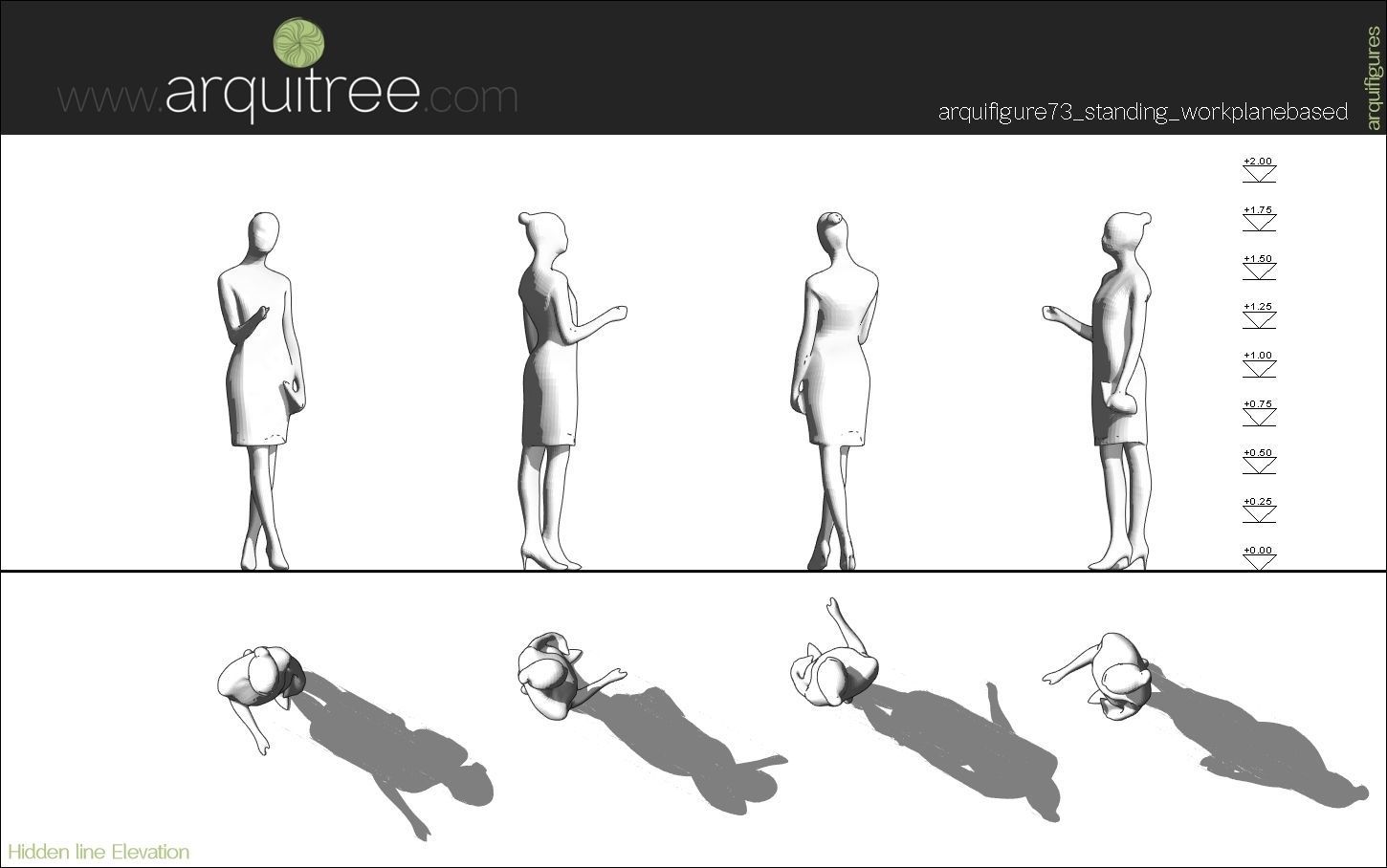 12 Revit human figures people sitting standing walking cycling 3D model_73