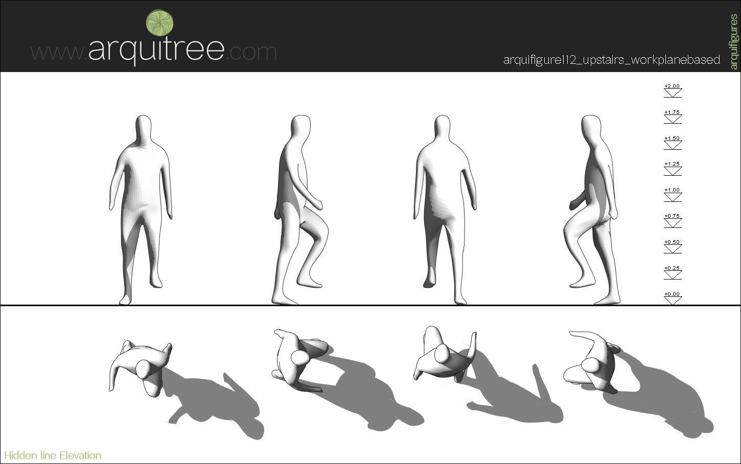 12 Revit human figures people sitting standing walking cycling 3D model_105
