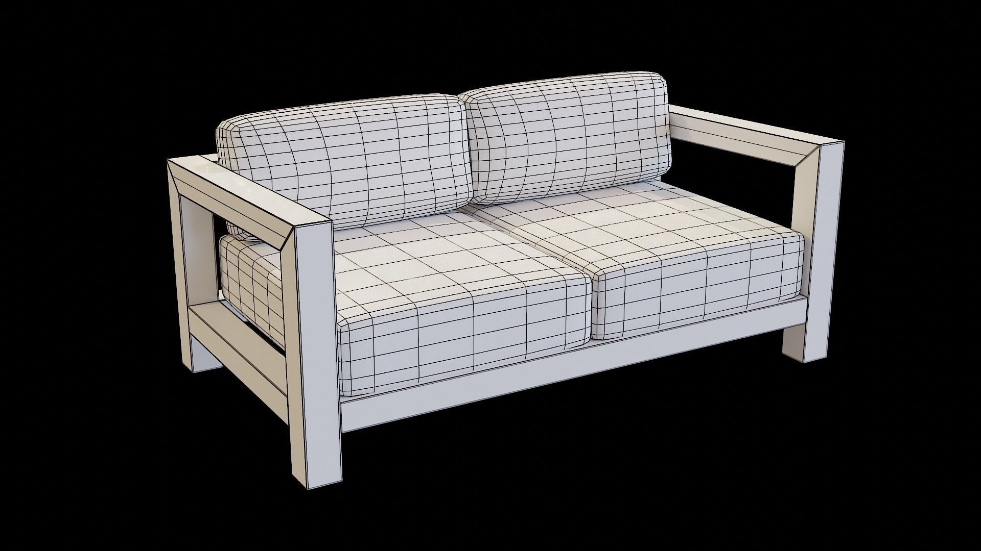 Veroda Angle Sofa 08 Low-poly 3D model_7