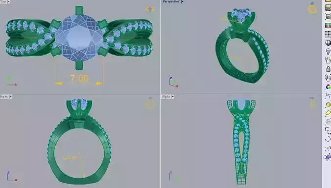 3DM Format White gold twist band engagement ring 3DM institute