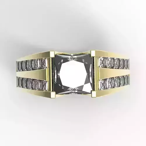 3DM Format Triangle diamond three stone ring