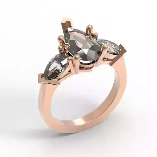 3DM Format Teardrop shape wedding ring design