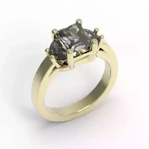 3DM Format Square shaped diamond ring jewellery files