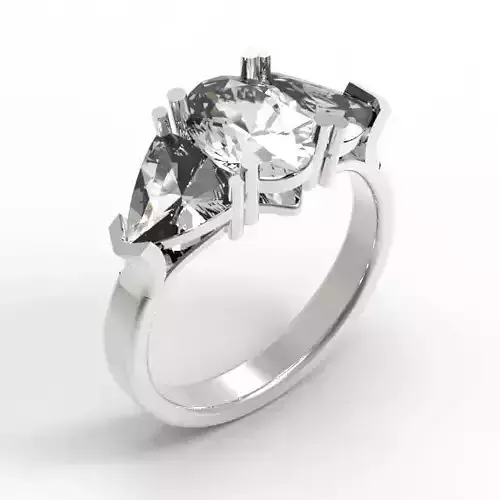 3DM Format Minimalist three stone ring jewellery files for sale