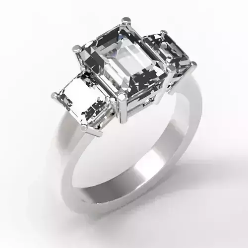 3DM Format Minimalist three stone ring 3DM jewelry