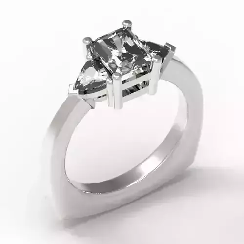 3DM Format Minimalist three stone promise ring jewelry design