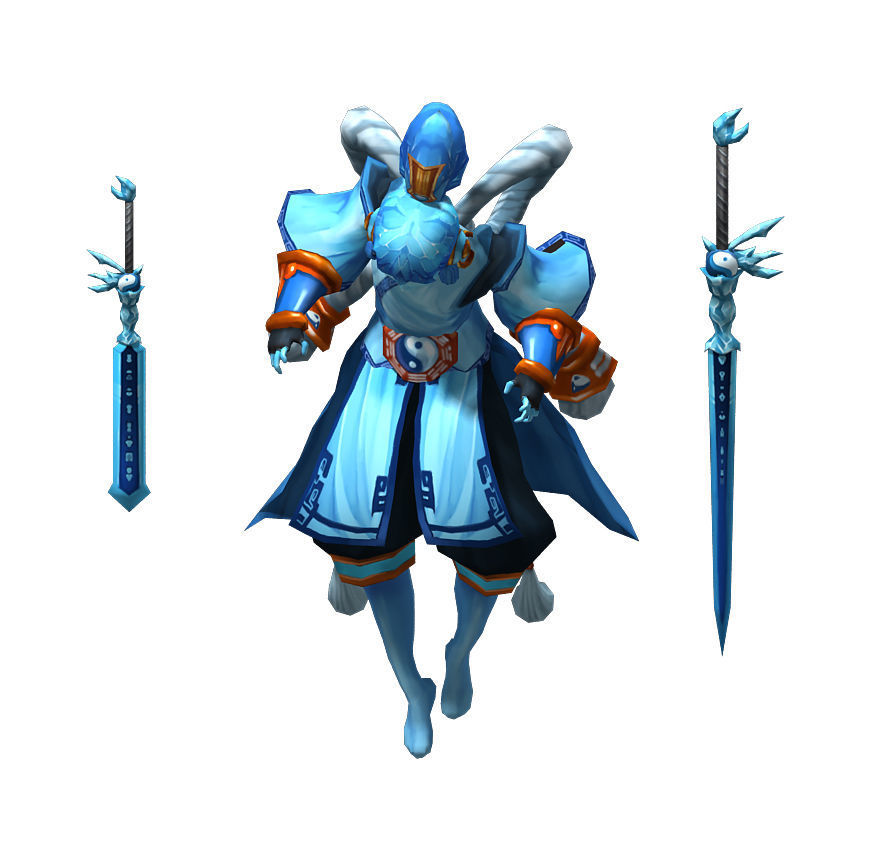 Game animated characters - sword ghosts 3D model_1