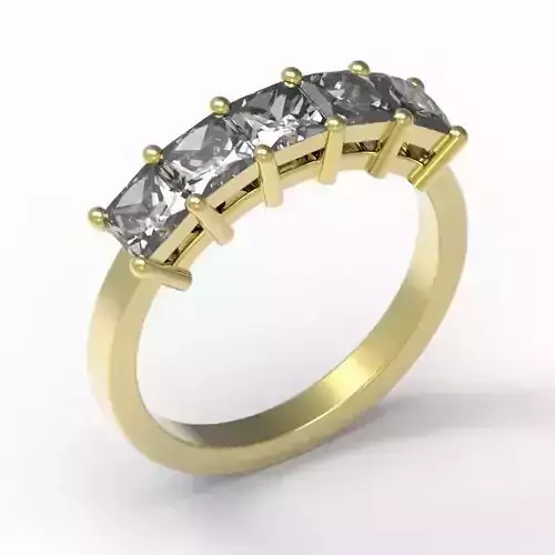 3DM Format Minimalist princess cut eternity ring 3DM ring design