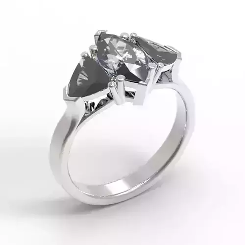 3DM Format Minimalist marquise diamond ring jewelers file set