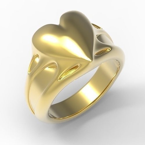 3DM Minimalist male heart ring jewelry files for sale 3D print model