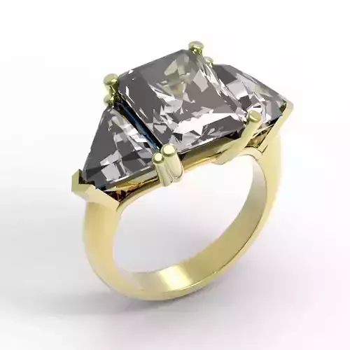 3DM Format Diamond three stone ring jewellery files