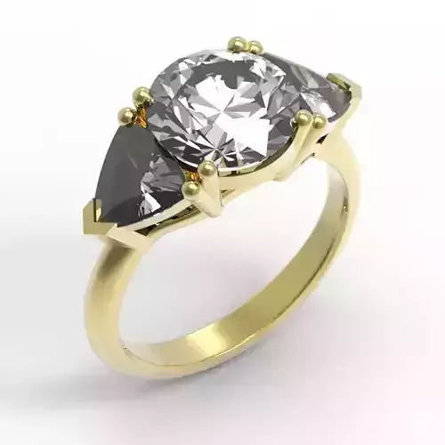 3DM Format Custom round cut diamond ring jewelry 3DM