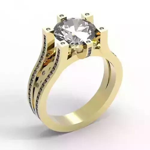 3DM Format Format  Art deco double band ring 3DM jewelry design