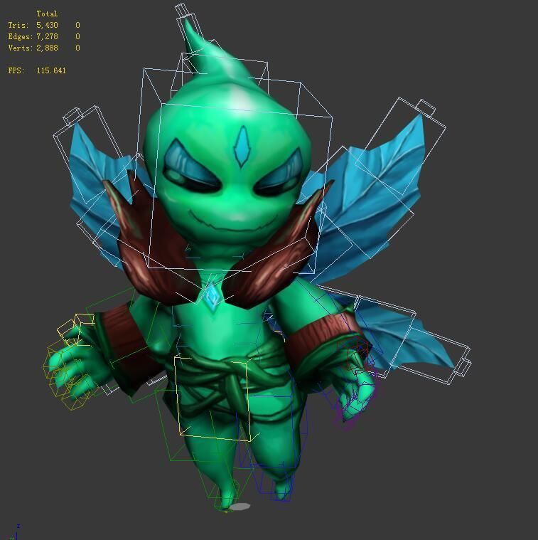 Game animated characters - wood spirit 3D model_6