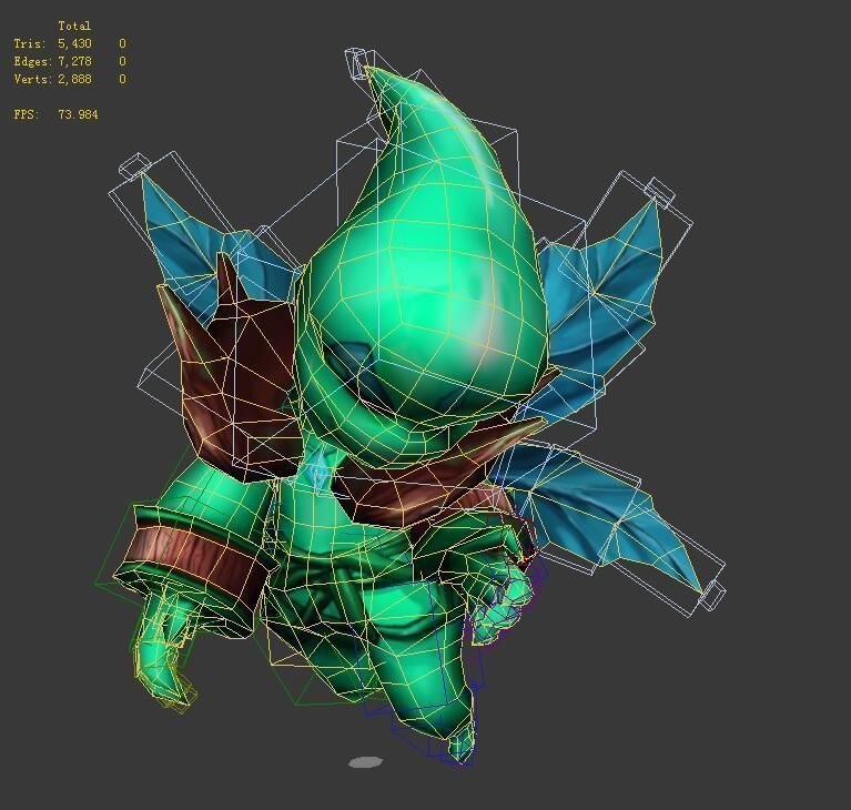 Game animated characters - wood spirit 3D model_5